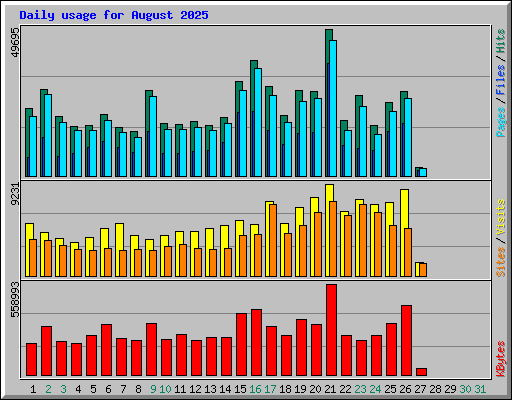 Daily usage for August 2025