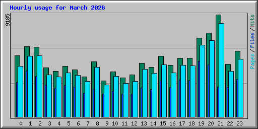 Hourly usage for March 2026